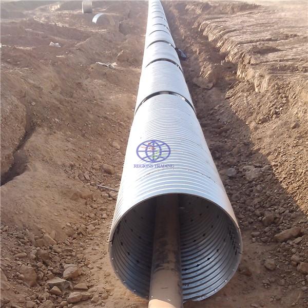  corrugated stee culvertl pipe assembled by half round parts